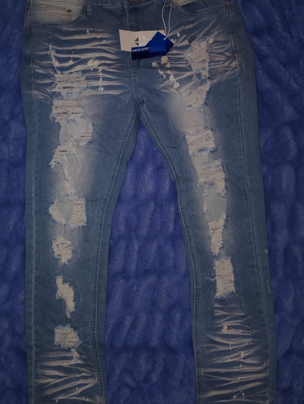 Create TMRW Slim Taper Distressed Jeans